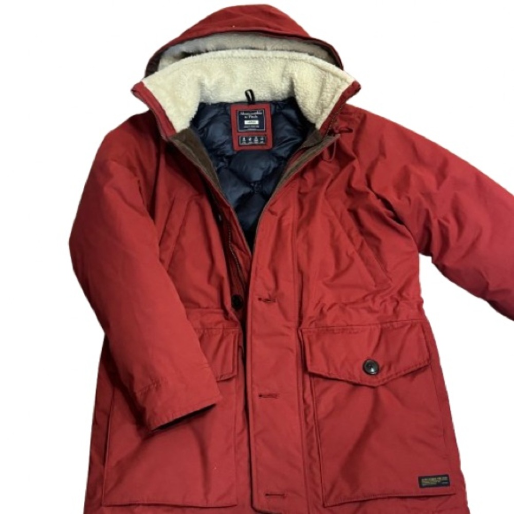 Abercrombie & Fitch Hooded Ultra Parker Down Jacket Coat
Mens Red Large - Picture 5 of 16